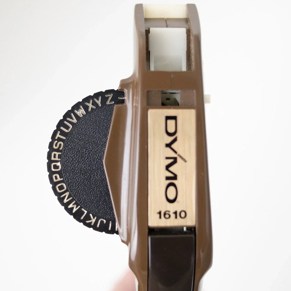 Vintage Dymo Label Maker 1610 Handheld Manual Brown Office Tool